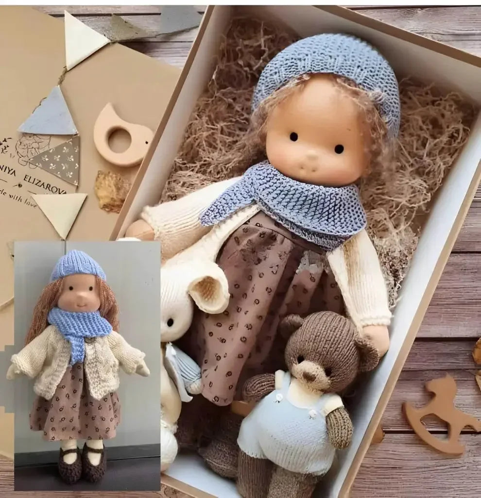 Ava | 30cm Plush Waldorf Doll – Soft PP Cotton Toy & Pillow | Funny & Soothing | For Baby Comfort & Birthday Gifting