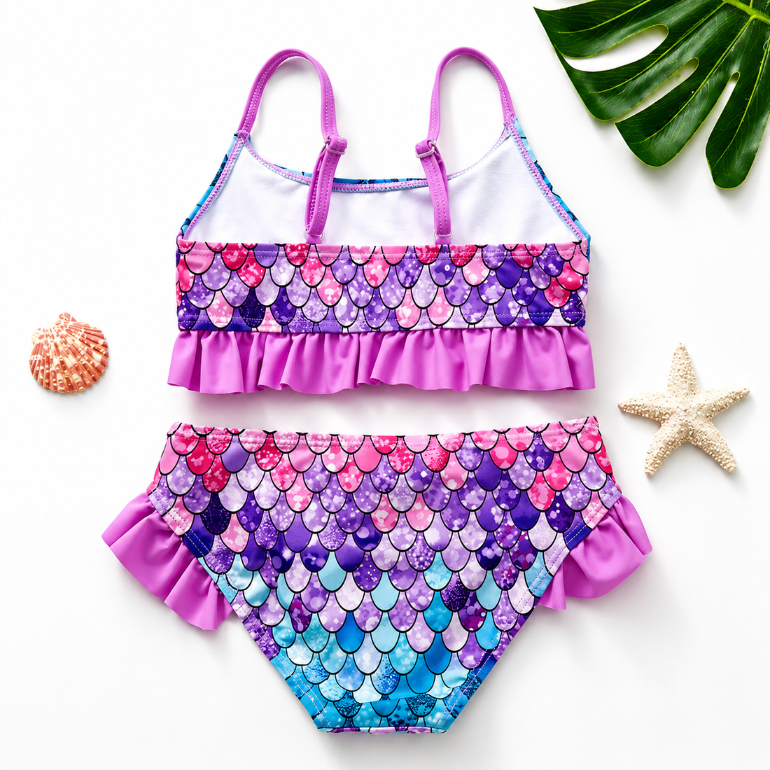 Kids Bikini Ruffle Two Piece Swimwear Girls Swimsuit