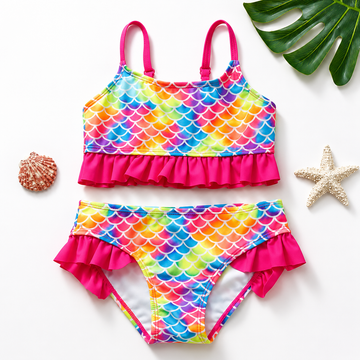 Kids Bikini Ruffle Two Piece Swimwear Girls Swimsuit