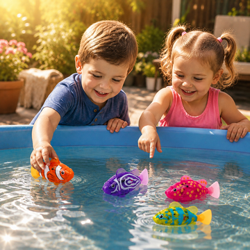 LED Floating Fish Toy Interactive Kids Bath Toys