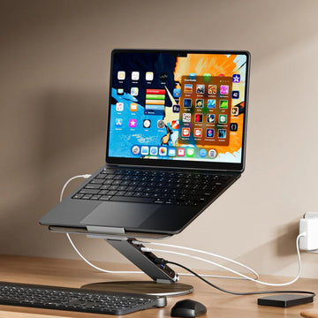 Adjustable Laptop Stand Rotating USB C Docking Station