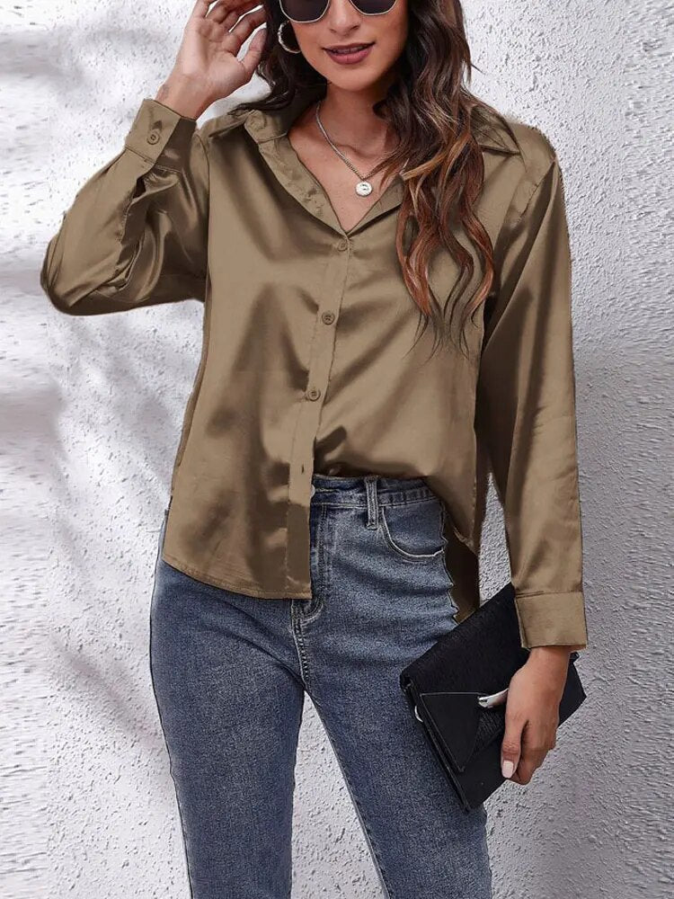 Danielle - Blouse Satin Élégante Damen