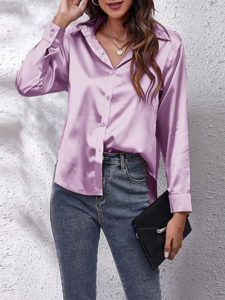 Danielle - Blouse Satin Élégante Damen