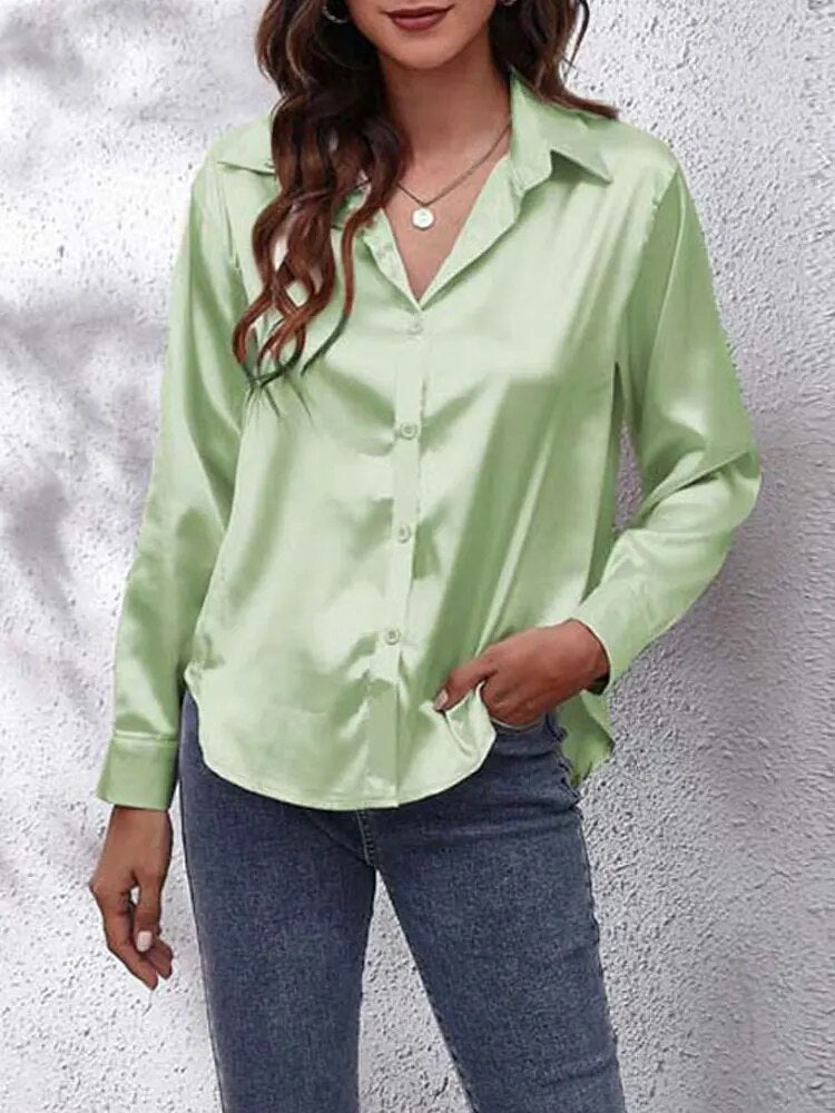 Danielle - Blouse Satin Élégante Damen