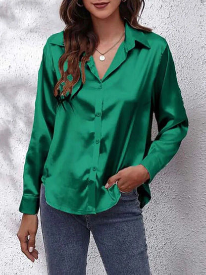 Danielle - Blouse Satin Élégante Damen