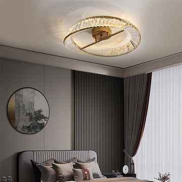 Round LED Crystal Ceiling Lamp Modern Design For Living Room