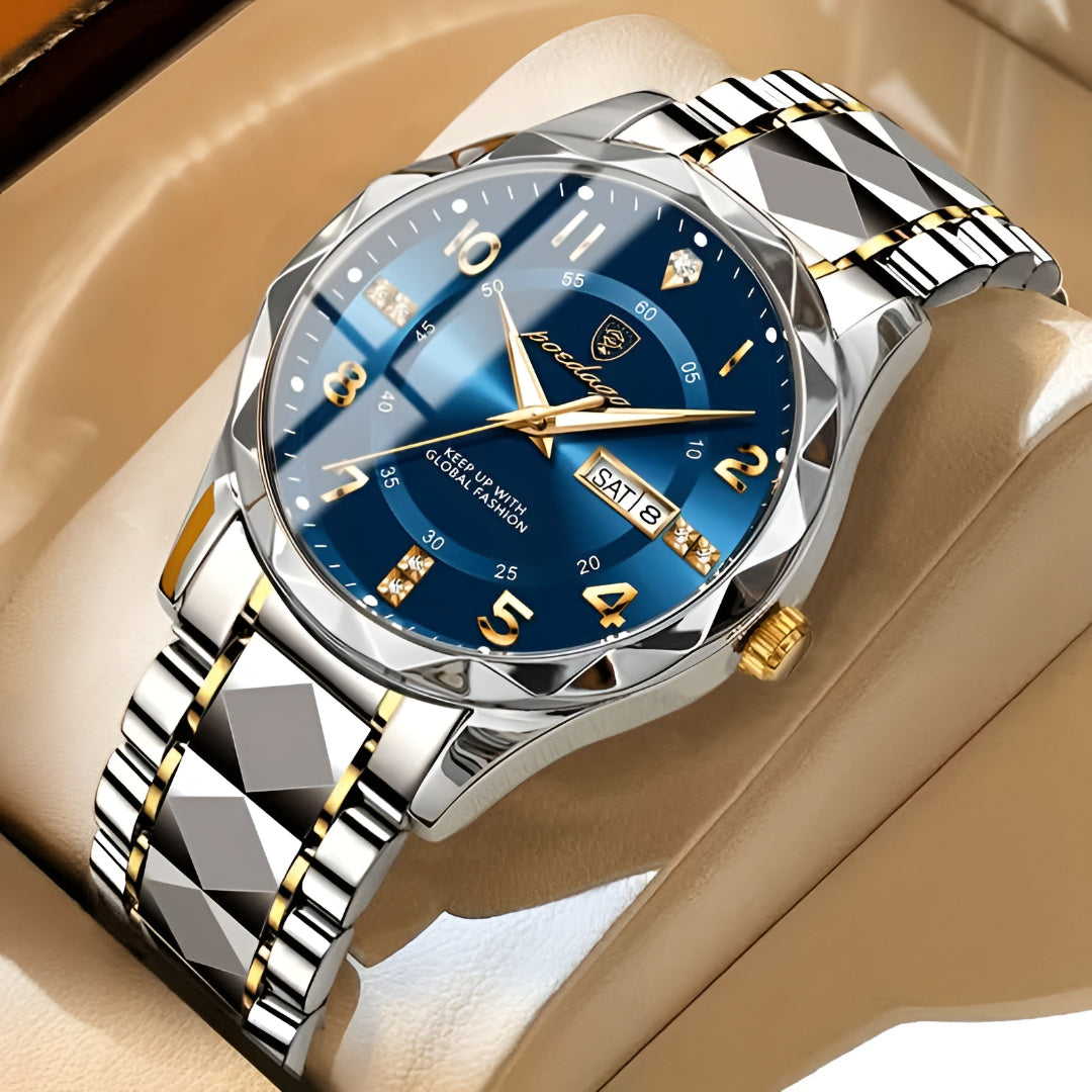 Stainless Steel Sport Quartz Wristwatch for Men