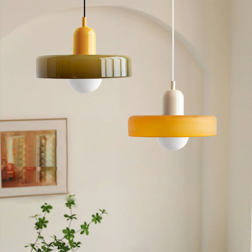 Colorful Glass Ceiling Pendant Light in Bauhaus Modern Art Decor