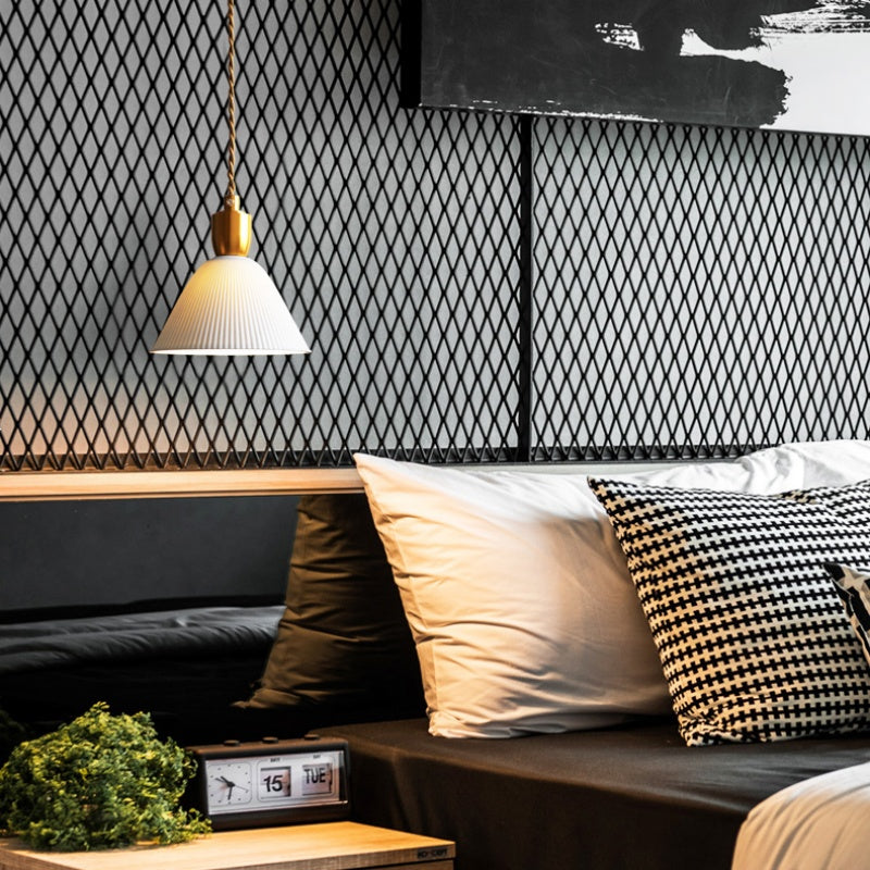 Ceramic Brass Cocoon Pendant Lamp with Retro Pleated Design