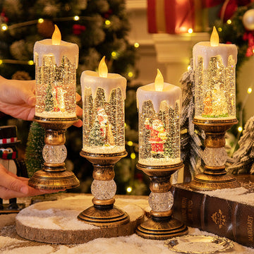 Transparent Warm Candles LED Christmas Lightings Plastic