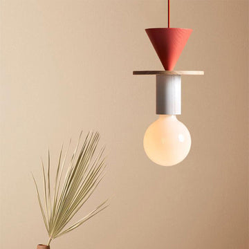 Colored Wood Blocks Pendant Light Design