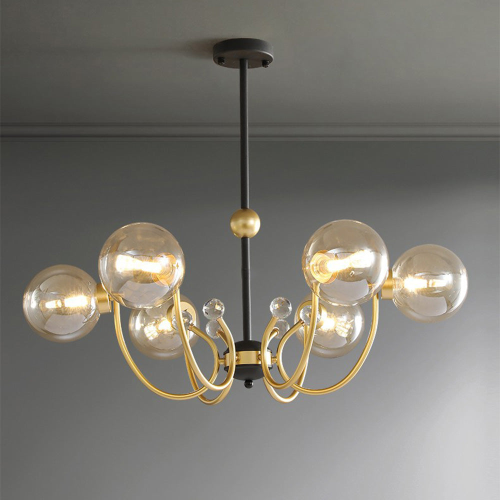 Adjustable Black Sputnik Chandeliers