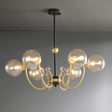 Adjustable Black Sputnik Chandeliers