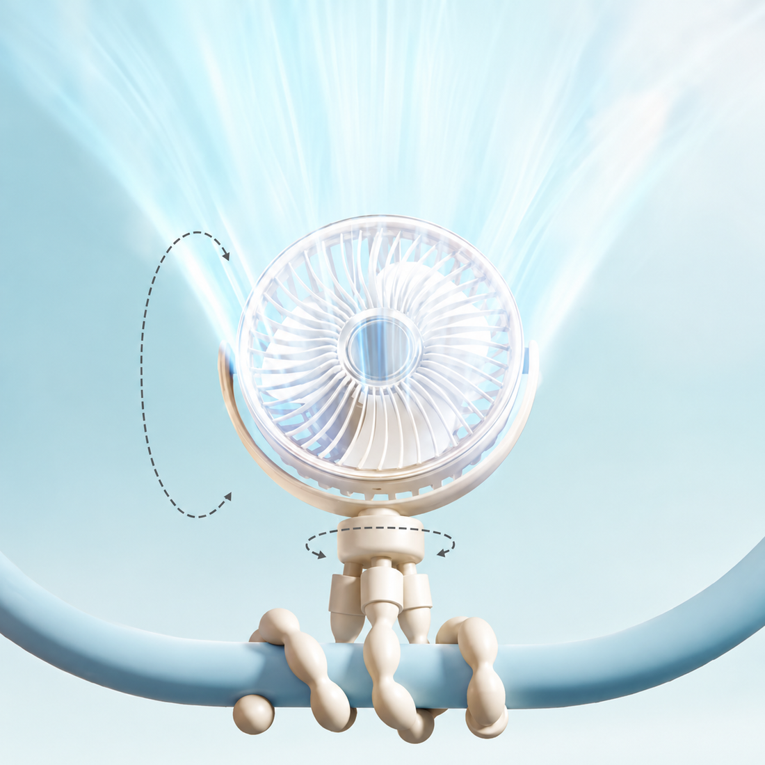 Clip-On Fan Adjustable Foldable Battery Operated Portable