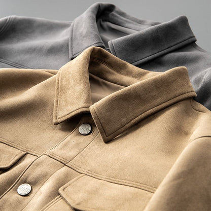 Fritz - Veste en daim pour hommes marron