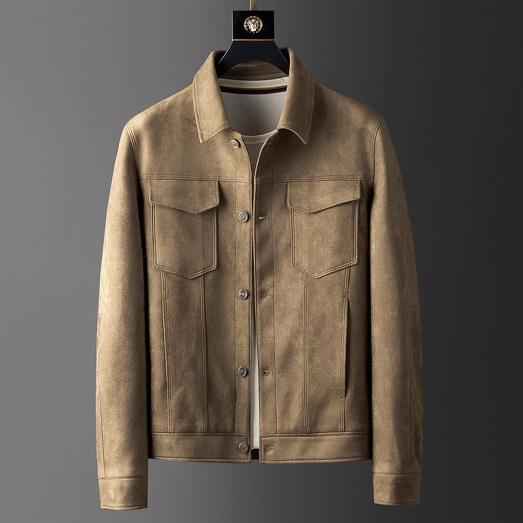 Fritz - Veste en daim pour hommes marron