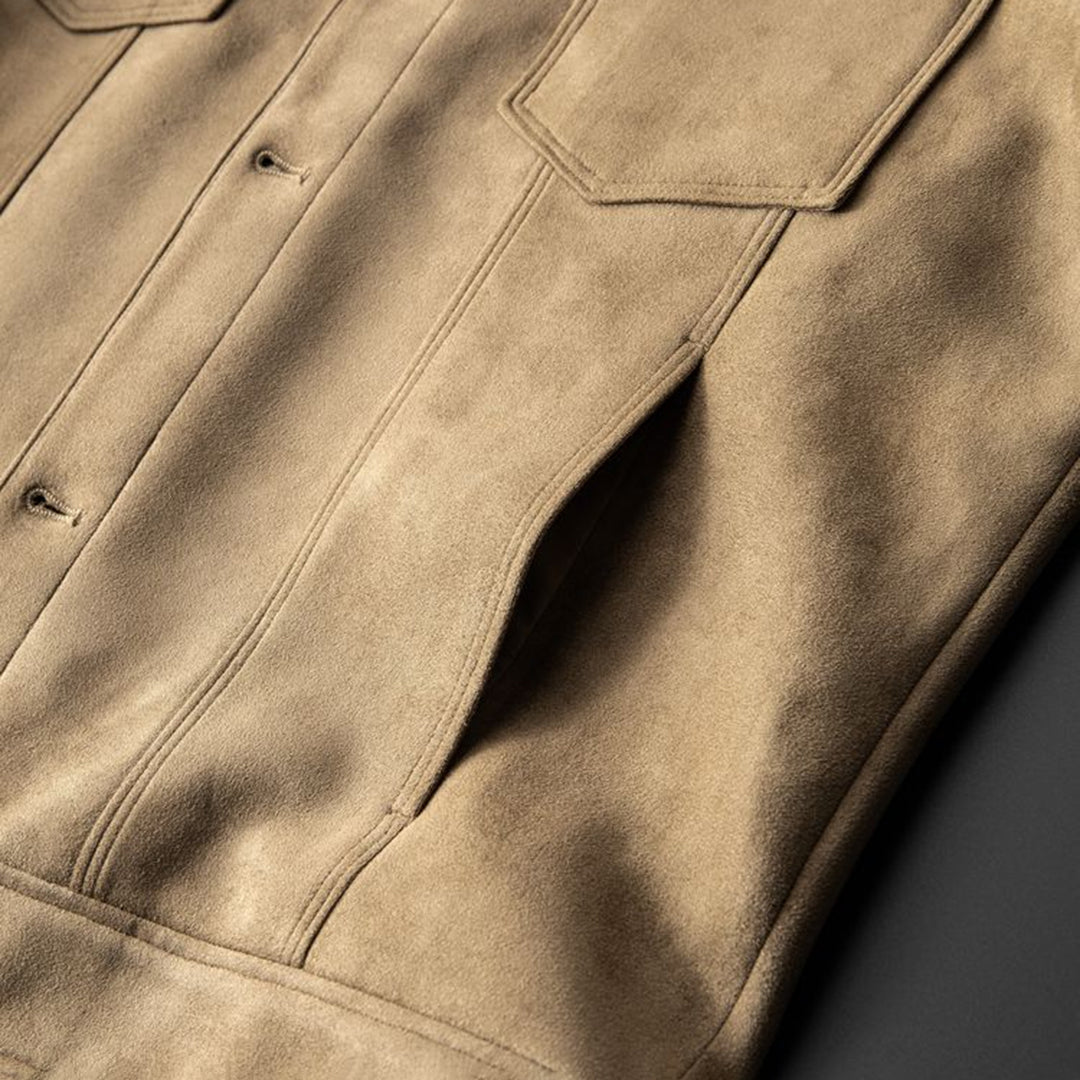 Fritz - Veste en daim pour hommes marron