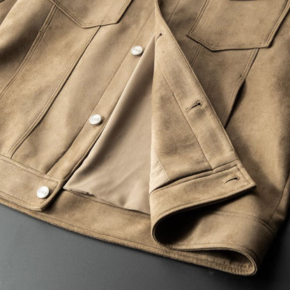 Fritz - Veste en daim pour hommes marron