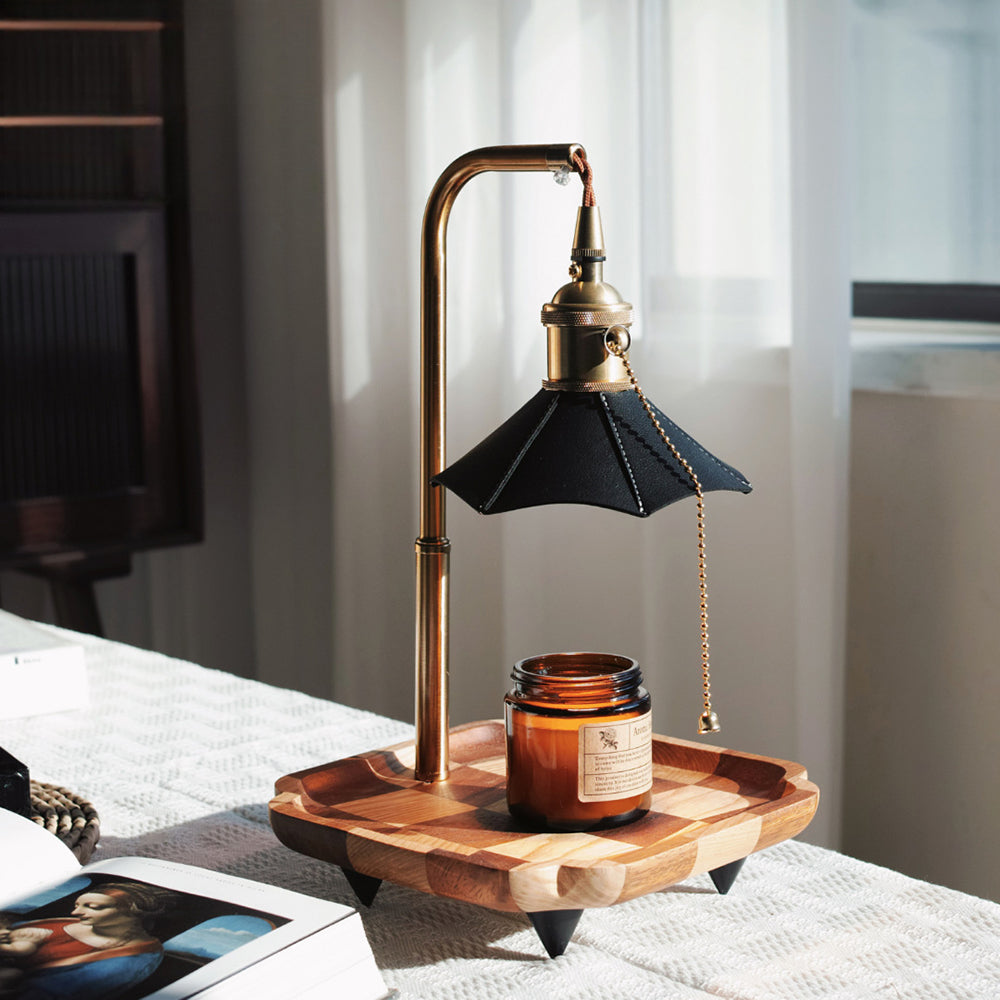 Retro Wood Table Lamp Aromatherapy Candle Lamp