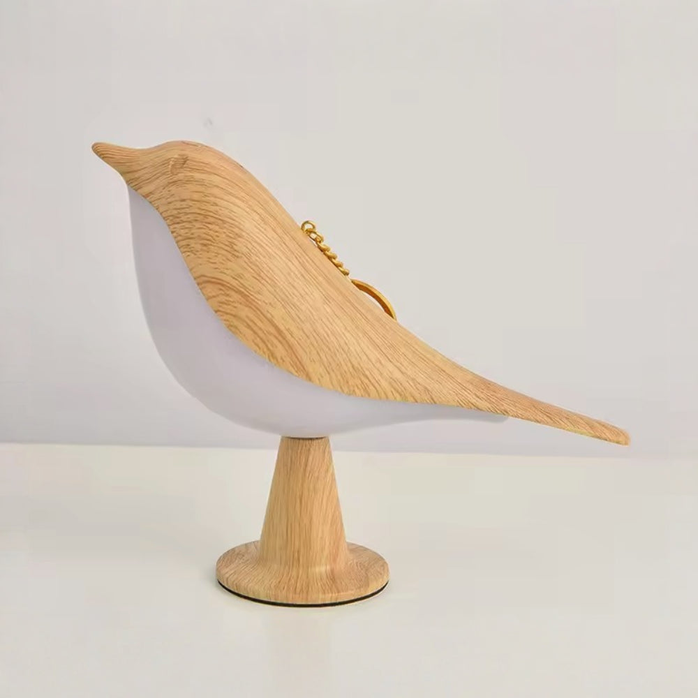 Bird Shape Table Lamp Wood Rechargeable Accent Light