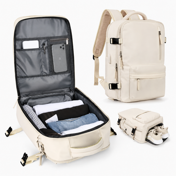 Travel Backpack with Shoe Pocket and Laptop Organizer