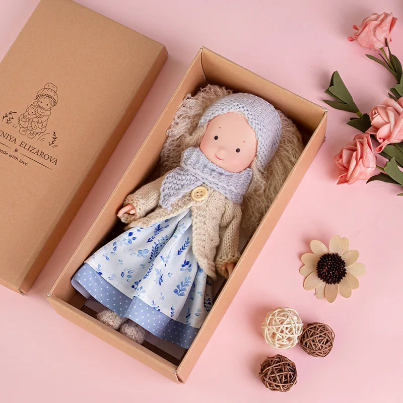 Ava | Waldorf Vinyl Dress-Up Doll – Handmade Plush Toy with Scarf & Outfits | Cute & Fun | For Girls’ Birthday & Imaginative Play