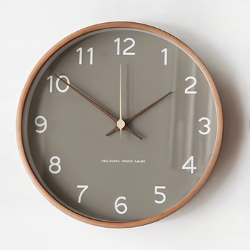 Silent Wooden Round Wall Clock Nordic Timepiece
