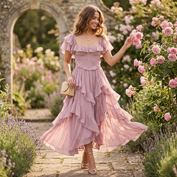 Off Shoulder Ruffle Maxi Dress for Party