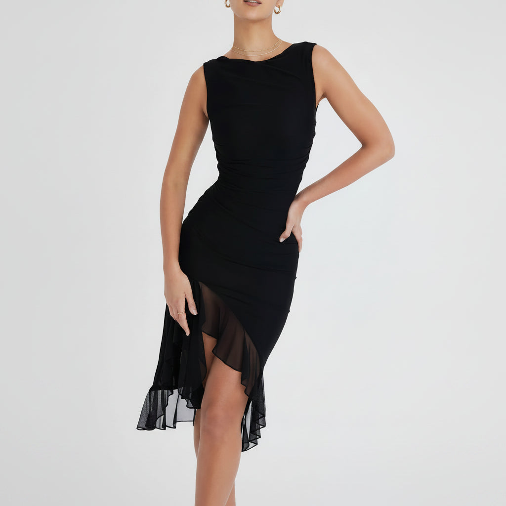 Cocktail Dress Off-Shoulder Ruched Midi