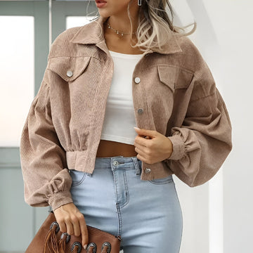 Cropped Casual Jacket Button Front Coat