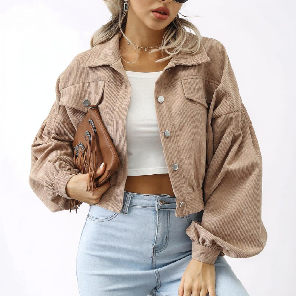 Cropped Casual Jacket Button Front Coat