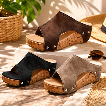 Sandals Wedge Platform Slip On Casual Summer Shoes