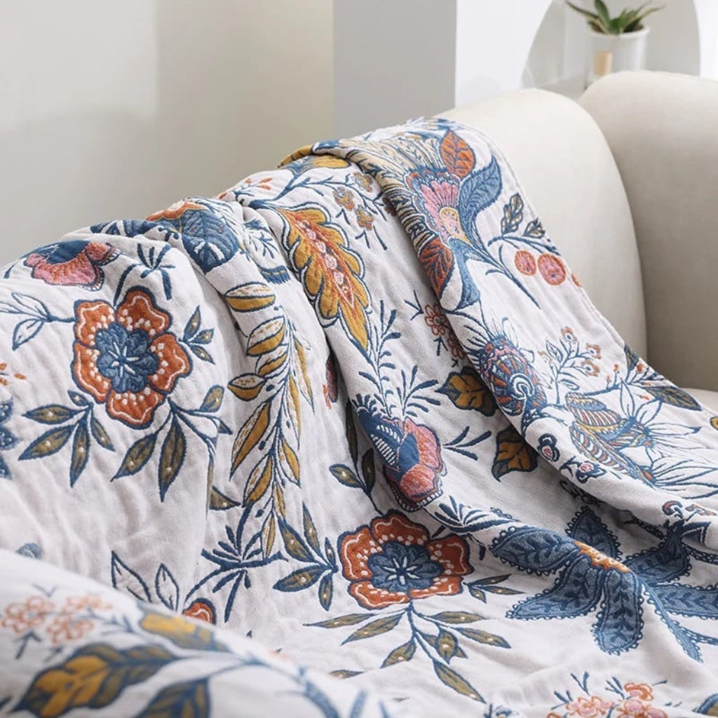 Floral Boho Cooling Sofa Throw Blanket