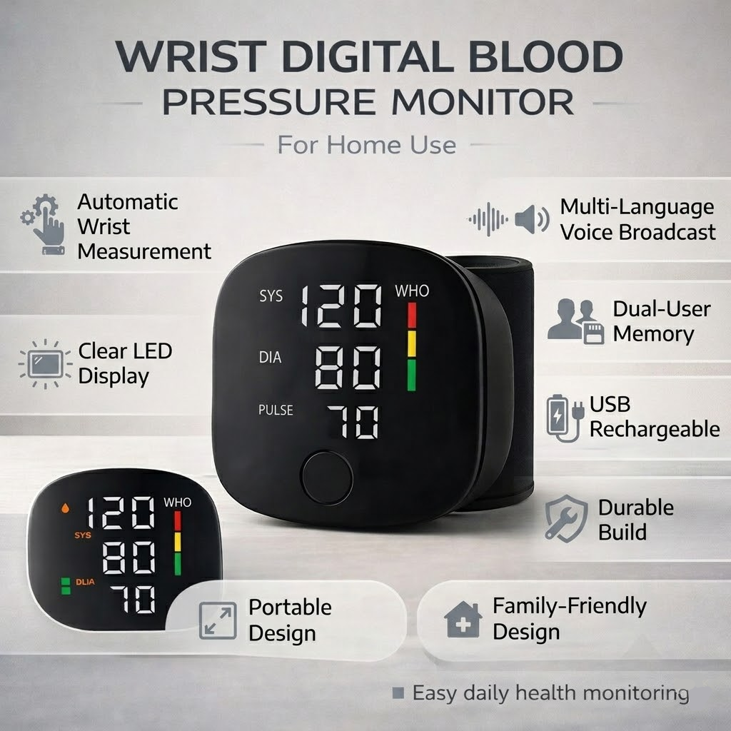 Automatic Wrist Digital Blood Pressure Monitor