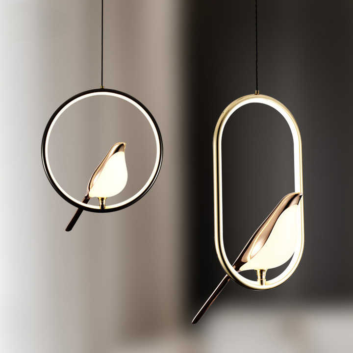Pendant Light Modern Gold Bird Design