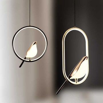 Pendant Light Modern Gold Bird Design
