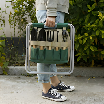 Folding Stool Portable Garden Tool Set