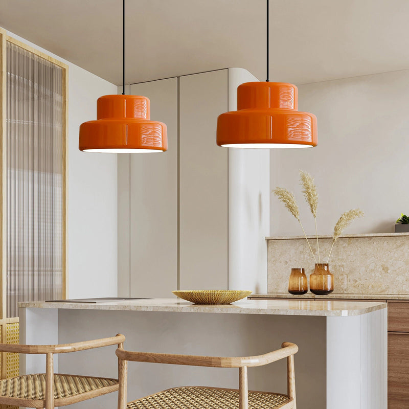 Vintage Orange Pendant Light in Bauhaus Style for Dining Room