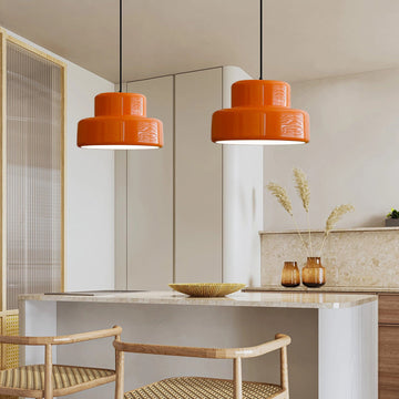 Vintage Orange Pendant Light in Bauhaus Style for Dining Room