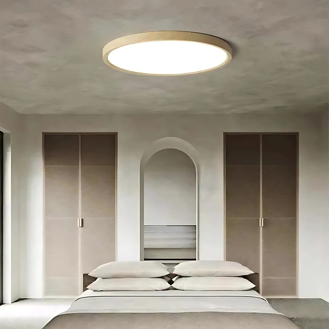 Wood LED Ceiling Light for Modern Bedrooms