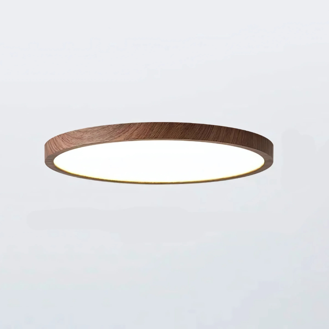 Ceiling Light Modern Round Flush Wood Tone