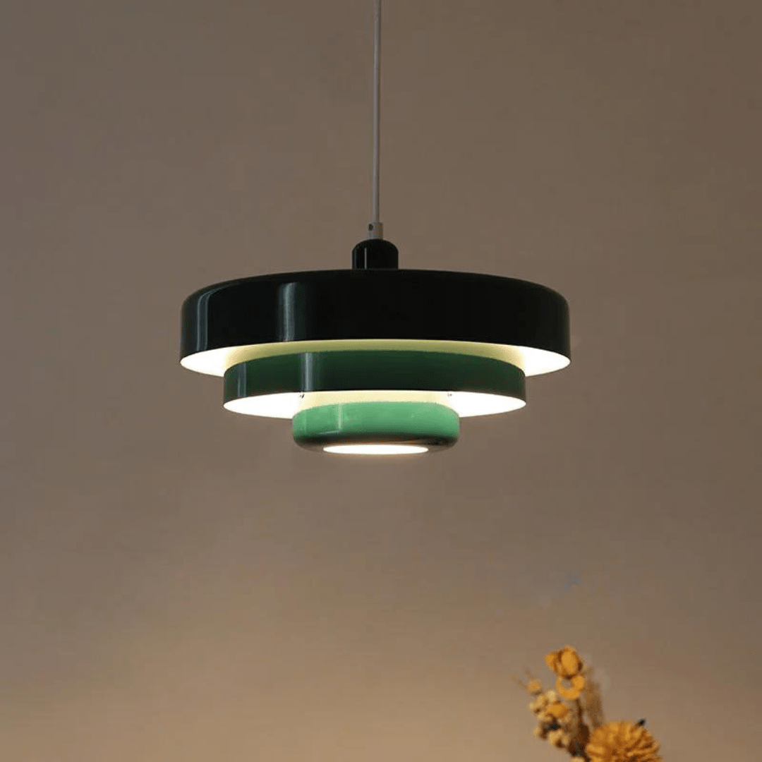 Pendant Light Retro Green Metal Ceiling Fixture