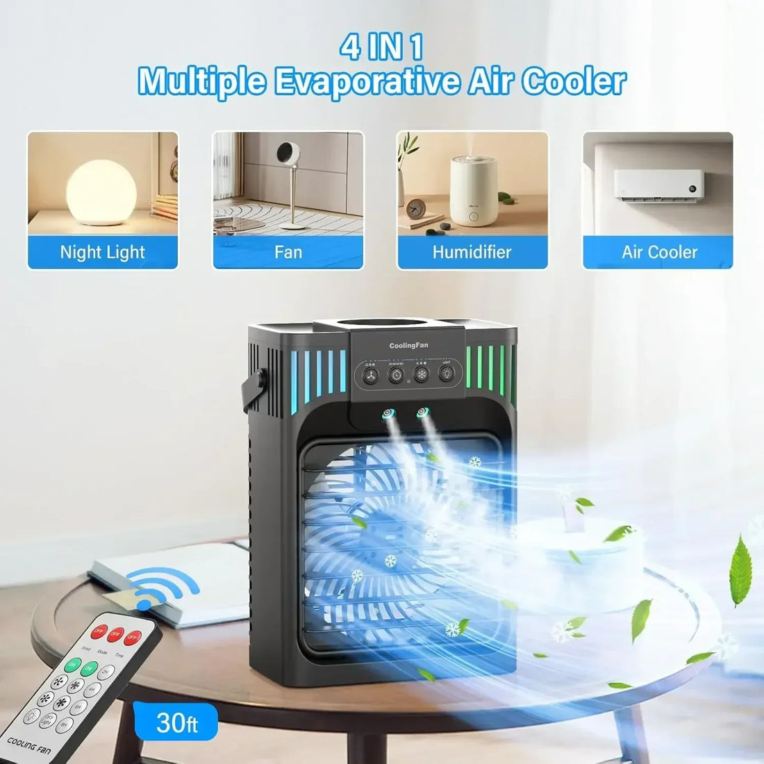 Compact Desktop Portable Air Conditioner with Remote Control
