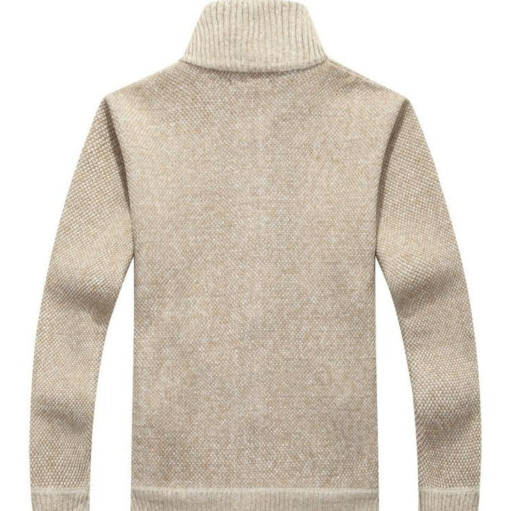 Alaric - Hommes Cardigan Col Roulé