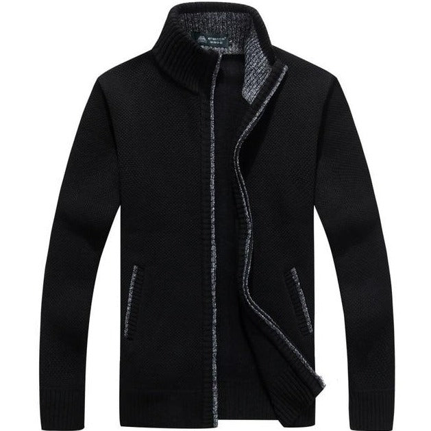 Alaric - Hommes Cardigan Col Roulé