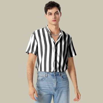 Clevora | Men's Casual Striped Short Sleeved Shirt
