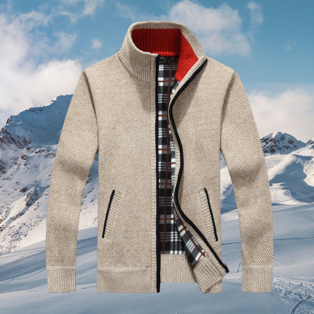 Alaric - Hommes Cardigan Col Roulé