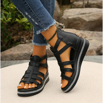 Sandals Platform Wedge Open Toe Adjustable Strap Shoes